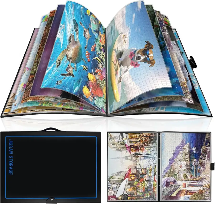 ALL4JIG Puzzle Storage Binders — 500-1000 Piece, 20.87 x 28.15 in, Holds 20