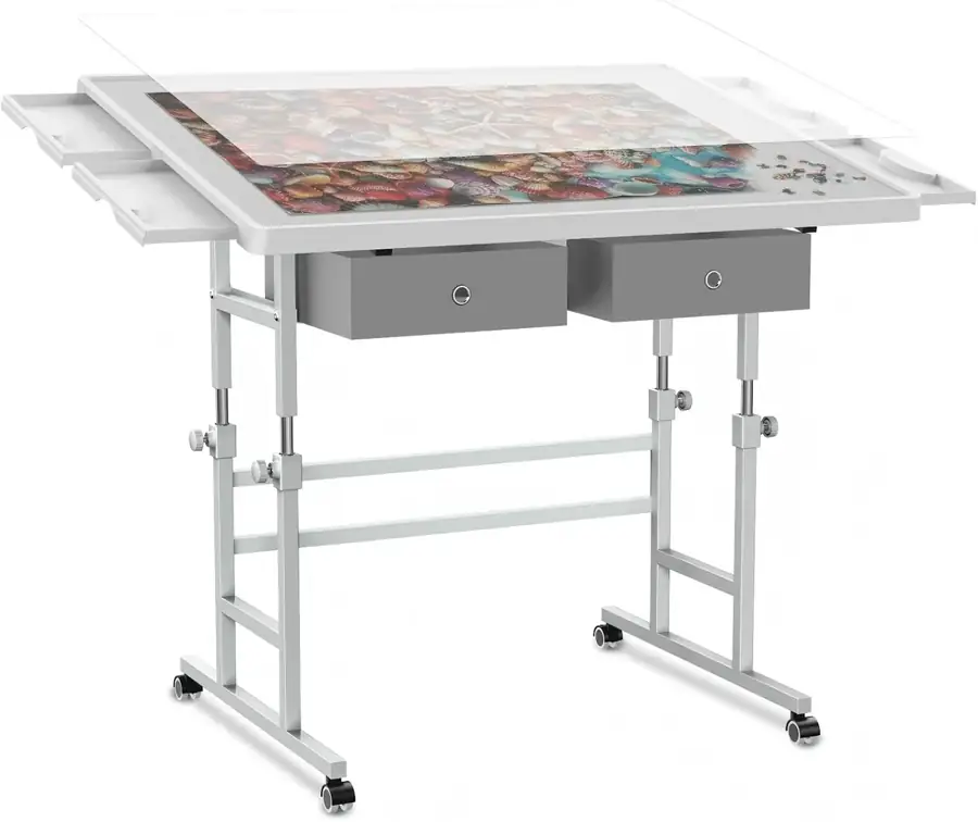ALL4JIG Lightweight Adjustable Puzzle Tables — 1000 Piece, 4 Drawers, 22.44 x 30.20 in