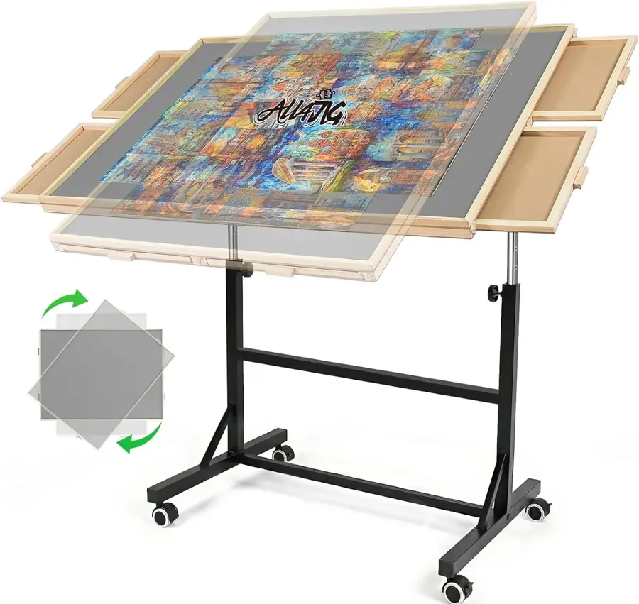 ALL4JIG Vertical Storage Puzzle Tables — 1500 Piece, 4 Drawers, Vertical Option, 24.92 x 33.58 in