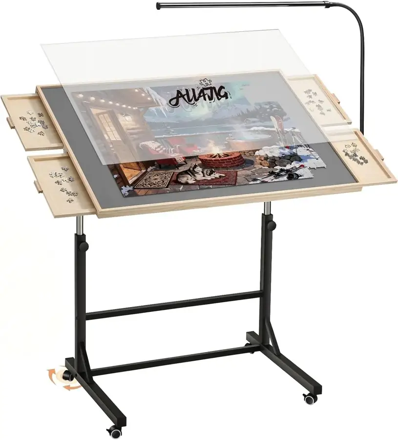 ALL4JIG LED Puzzle Tables — Medium, 1500 Piece, Grey LED