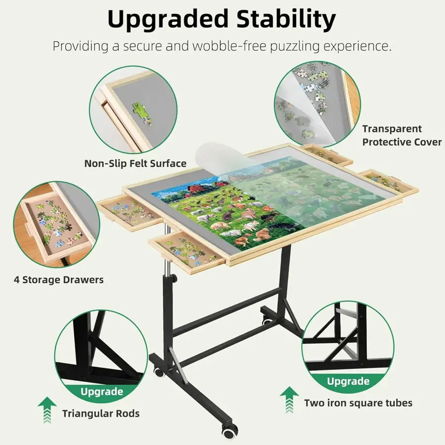 ALL4JIG Puzzle Tables with Legs and Wheels supporting view 3